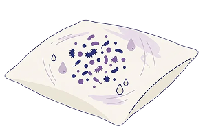 Pillowcase with bacteria